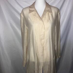 Women’s Champagne Sheer Open Front Midi Blazer